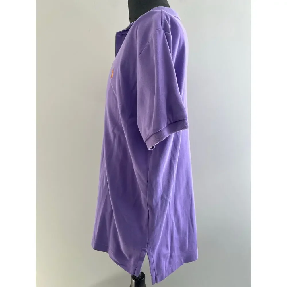 Polo Ralph Lauren 100% Soft Cotton Collared Shirt Purple Orange Size Medium SG